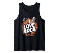 I Love Rock Chitarra Microfono Musica Passione Canotta