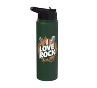 I Love Rock Chitarra Microfono Musica Passione Stainless Steel Insulated Water Bottle