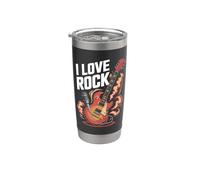 I Love Rock Guitar Microfono Flames Bicchiere termico in acciaio inox doppia parete