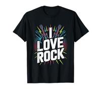 I Love Rock Music Chitarra Elettrica Art Maglietta