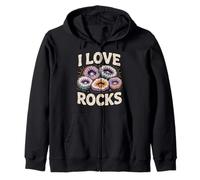 I Love Rocks Ametista Geode Agata Appassionato Felpa con Cappuccio