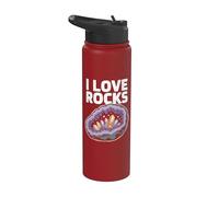 I Love Rocks Geode Crystal Design Stainless Steel Insulated Water Bottle