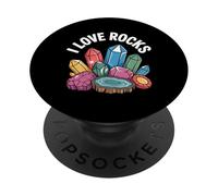 I Love Rocks, pietre preziose colorate e vivaci PopSockets PopGrip Adesivo