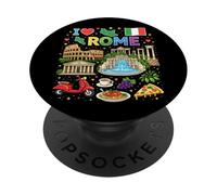 I Love Roma Italia Viaggio Souvenir Romano PopSockets PopGrip Adesivo