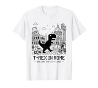 I Love Rome, Pixel Dinosaur in Rome Retro City Adventure Maglietta