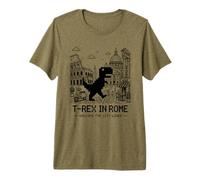 I Love Rome, Pixel Dinosaur in Rome Retro City Adventure Maglietta Premium