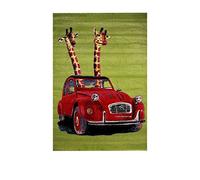 I love rugs by Homemania Tappeto Fatto A Macchina Car1, Verde, Rosso, L80xP300 cm