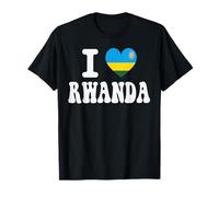 I Love Rwanda Bandiera Cuore Retro Viaggio Souvenir Maglietta