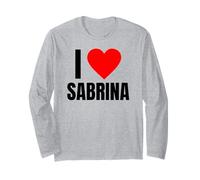 I Love Sabrina Nome Personalizzato Donne Cuore Amico Ragazze Maglia a Manica