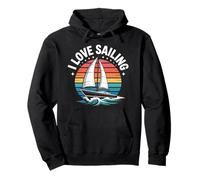 I Love Sailing Retro Nautico Tramonto Art Felpa con Cappuccio