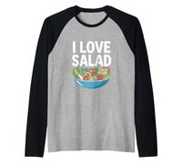 I Love Salad - Ciotola vegana con Verdure fresche Maglia con Maniche Raglan