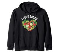 I Love Salad - Cuore Vegetariano Fresco Felpa con Cappuccio