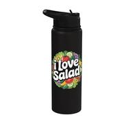 I Love Salad Fresh Vegetable Lover Design Stainless Steel Insulated Water Bottle