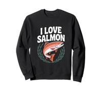 I love Salmon Entusiast Fish Design Felpa