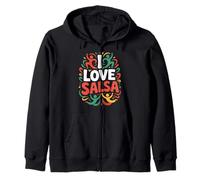 I Love Salsa Vibrant Dance Moves Design Felpa con Cappuccio