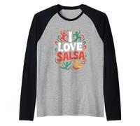 I Love Salsa Vibrant Dance Moves Design Maglia con Maniche Raglan