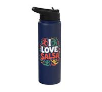 I Love Salsa Vibrant Dance Moves Design Stainless Steel Insulated Water Bottle