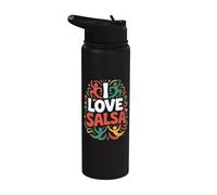 I Love Salsa Vibrant Dance Moves Design Stainless Steel Insulated Water Bottle