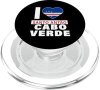 I Love Santo Antão Capo Verde con cuore bandiera di Capo Verde PopSockets PopGrip per MagSafe