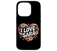 I Love Sara Cuore Floreale Amore Espress Custodia per iPhone 14 Pro