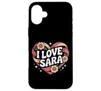 I Love Sara Cuore Floreale Amore Espress Custodia per iPhone 16 Plus