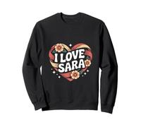 I Love Sara Cuore Floreale Amore Espress Felpa