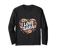 I Love Sara Cuore Floreale Amore Espress Maglia a Manica