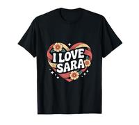 I Love Sara Cuore Floreale Amore Espress Maglietta