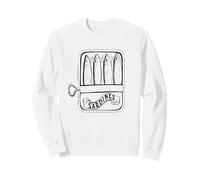 I Love Sardines, Divertente Design retrò a Forma di Pesce Felpa