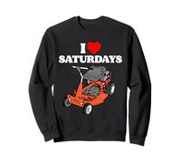 I Love Saturdays Funny Dad Joke Retro 80s Riding Lawn Mower Felpa