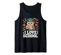 I Love School Adorable Owl con libri Canotta