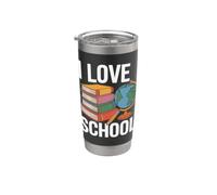 I Love School Books Globe Pencil Student Life Bicchiere termico in acciaio inox doppia parete
