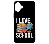I Love School Books Globe Pencil Student Life Custodia per iPhone 16 Plus