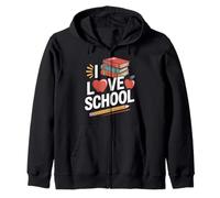 I Love School Books - Matita con mele Felpa con Cappuccio