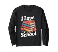 I Love School Books Mele Matite Fun Maglia a Manica