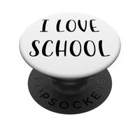 I love school Divertente Idea Bianco Lie Party PopSockets PopGrip Adesivo