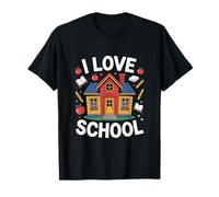I Love School Enthusiastic Educazione Divertimento Maglietta