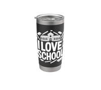 I Love School Entusiast Student Teacher Pride Bicchiere termico in acciaio inox doppia parete