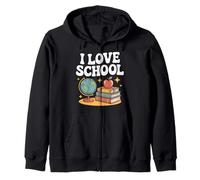 I Love School Globe Apple Books Apprendimento Felpa con Cappuccio