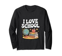 I Love School Globe Apple Books Apprendimento Maglia a Manica