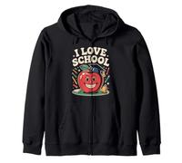 I Love School Happy Apple Educazione Divertimento Felpa con Cappuccio