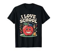 I Love School Happy Apple Educazione Divertimento Maglietta