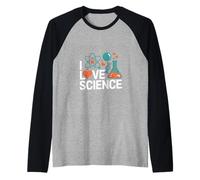 I Love Science Chimica Atomi Design Maglia con Maniche Raglan