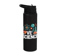 I Love Science Chimica Atomi Design Stainless Steel Insulated Water Bottle