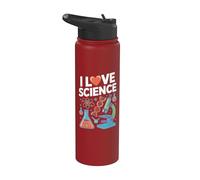 I Love Science Chimica Microscopi Divertimento Stainless Steel Insulated Water Bottle