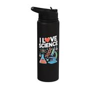 I Love Science Chimica Microscopi Divertimento Stainless Steel Insulated Water Bottle