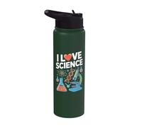 I Love Science Chimica Microscopi Divertimento Stainless Steel Insulated Water Bottle