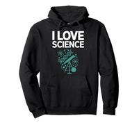 I Love Science Dna Atomi Telescopio Design Felpa con Cappuccio