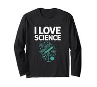 I Love Science Dna Atomi Telescopio Design Maglia a Manica