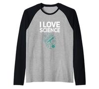 I Love Science Dna Atomi Telescopio Design Maglia con Maniche Raglan
